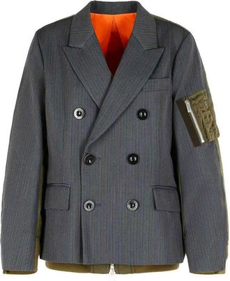 sacai Grey Wool Blend Jacket