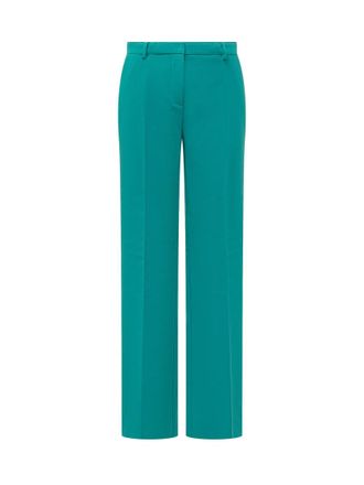 Pinko Green Straight Flat Front Pants