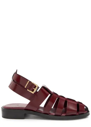 Alohas Perry Fisherman Leather Sandals - Burgundy - 36 (IT36/ UK3)
