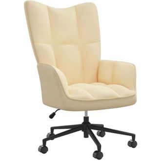 vidaXL Sill&oacute;n De Relax De Terciopelo Color Blanco Crema Vidaxl
