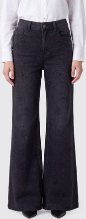 Liu Jo Mid-Rise Flared Jeans in Denim with Rhinestone Application