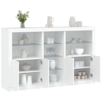 Berkfield Home Sideboard with LED Lights White 162x37x100 cm | Size: 162 x 37 x 100 cm