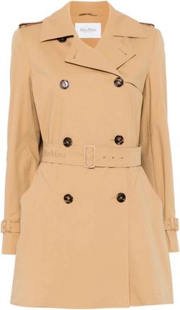 Max Mara Landa Regenjas - Dames - Mantel - Bruin - M - Katoen - Jassen