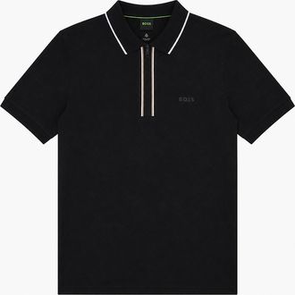HUGO BOSS Mens BOSS Slim Fit Philix Zip Polo Shirt Black - Size: 40