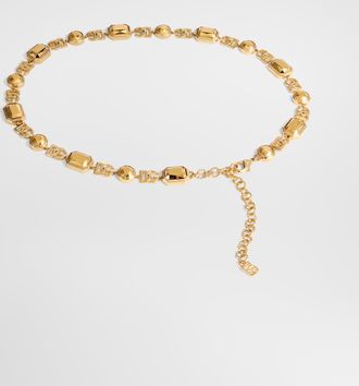 Dolce & Gabbana Belt With Stones - Woman Gold Metal M
