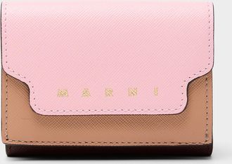 Marni Womens Tricolour leather folded wallet