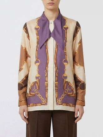 Gucci Camicia Gucci in seta con stampa Horsebit