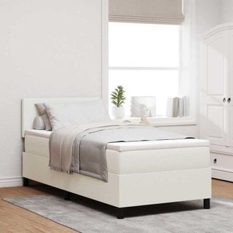 vidaXL Cama Tipo Box Spring Manual Crema Y Blanco 203 X 100 X 88 Cm Vidaxl