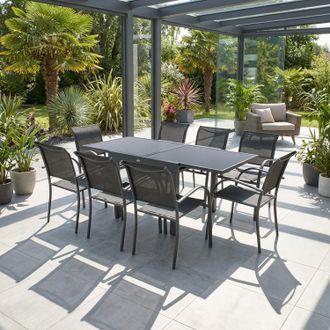 Hesperide Tavolo da giardino allungabile 90 180x90x75 cm - Piazza grigio grafite