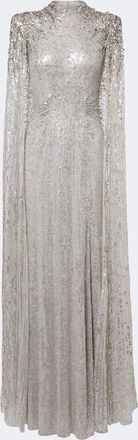 Jenny Packham Dakota embellished caped gown