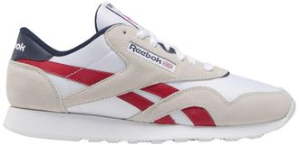Reebok Men Classic Nylon Sneaker, FTWR White/Flash Red/Vector Navy, 9.5