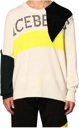 Iceberg Multicolor Heren Gebreide Trui - Heren - Ronde hals truien - Veelkleurig - 2XL - Wol - Truien & Vesten