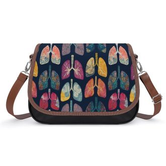 Generic Funny Lungs Colorful Fashion Womens Crossbody Bags Novelty Handbag Shoulder Bag Purse