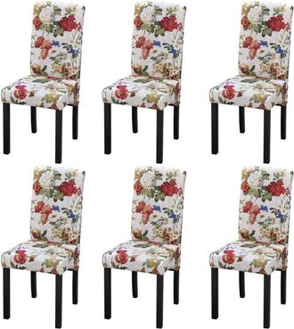 vidaXL Vidaxl - Sedie da Pranzo 6 pz in Tessuto Multicolore