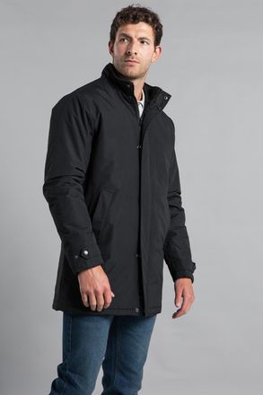 Kensington Eastside Mens Black Funnel Neck Button-Up Coat - Size X-Large