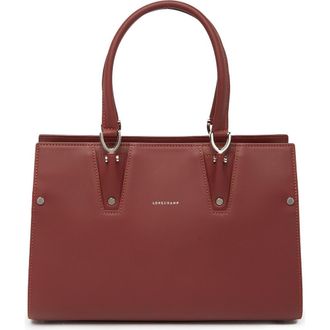 Longchamp Paris Premier Leather Satchel in Red Lacqur at Nordstrom Rack
