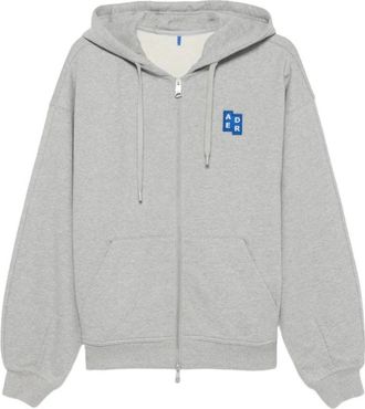 Ader Error Logo Patch Zip Hoodie - Heren - Vesten met rits - Grijs - XL - Katoen - Hoodies & sweatvesten