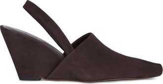 Cortana Donkerbruine sleehak sandaal - Dames - Sleehakken - Bruin - 36 EU - Leer - Schoenen