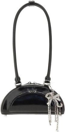 Self Portrait Womens Mini Shoulder Bag Black Outer Cow Leather