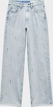 Rag & Bone Shea High-Rise Relaxed Straight Embellished Jeans