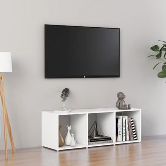 vidaXL Vidaxl - Mueble De Tv Madera Contrachapada Blanco 107x35x37 Cm