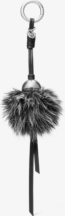 Michael Kors Silver-Tone Bead and Faux Fur Bag Charm