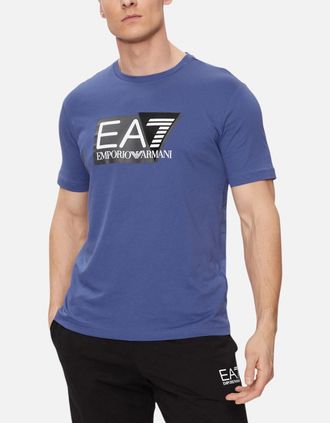 Armani Mens ARMANI EA7 3DPT81 Mens T Shirt Emporio Armani Short Sleeve Casual Cotton Tee Top - Blue - Size: 36