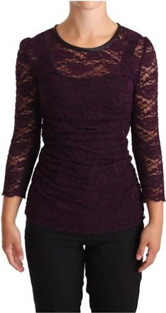 Dolce & Gabbana Blouses - Dames - Blouses - Paars - XS - Nylon - Overhemden