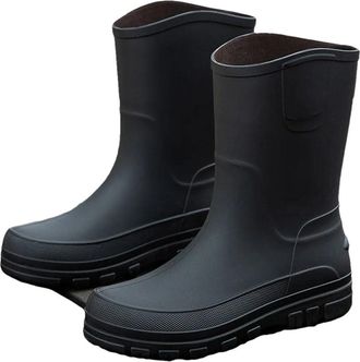 Generic Mens Waterproof Rain Boots Outdoor Non Slip Shoes Comfort Boots Middle Tube Rubber Shoes