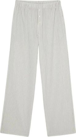 R&oacute;he Silk Stripe Pyjama Broeken - Dames - Wijde Broeken - Wit - L - Katoen - Broeken