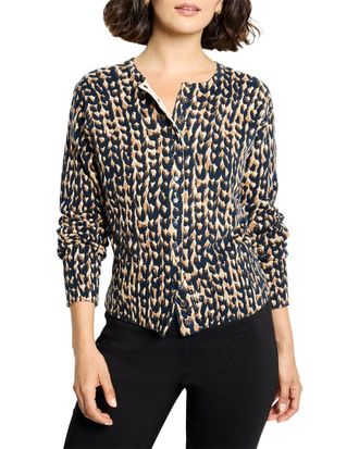 Nic+Zoe Nic+Zoe Stitch Print Snap It Up Cardigan
