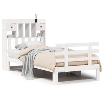 Berkfield Home Bookcase Bed without Mattress White 90x200cm Solid Wood Pine | Size: 90x200 cm