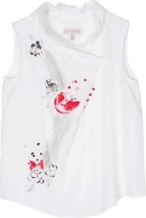 Shiatzy Chen floral-print silk vest - women - Mulberry Silk/Mulberry Silk - 36 - White