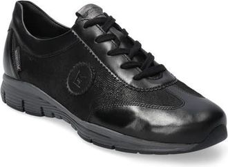 Mephisto Yael Soft-Air Sneaker in Black Silk Smooth Leather at Nordstrom, Size 5.5