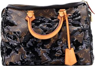 Louis Vuitton Speedy Handbag Fleur De Jais Monogram Canvas 30 satchel - Marrone