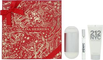 Carolina Herrera Womens 212 NYC Eau de Toilette 100ml, Eau de 10ml + Body Lotion Gift Set for Her - Green - One Size