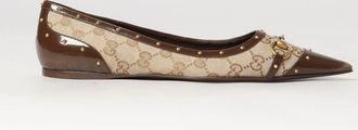 Gucci Ballerine in tessuto monogram GG e pelle con morsetto Horsebit