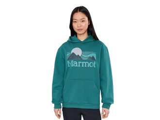 Marmot Coastal Hoodie Womens Clothing Emerald Blue : LG, Cotton/Fleece/Polyester