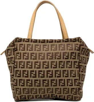 Fendi Pre-owned Fendi Mini Zucchino Canvas Handbag Ladies 65GIT8MX30ANN52P