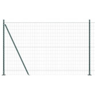 Berkfield Home Euro Fence with 7 Flanged Posts 1.6x10 m Galvanised Steel in Green