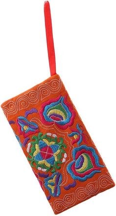 Generic Womens Ethnic Handmade Embroidered Wristlet Clutch Bag Vintage Purse Wallet Yellow