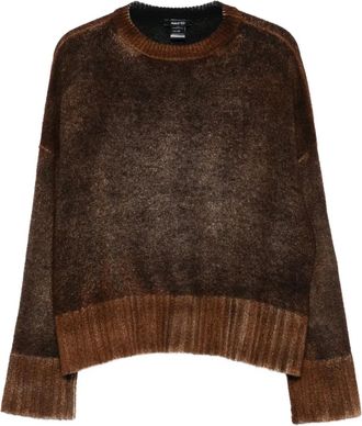 Avant Toi ribbed-cuff crew-neck jumper - Brown