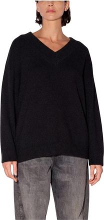 Liviana Conti Alison Knit - Dames - V-hals truien - Zwart - L - Truien & Vesten