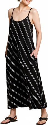 Tribal Long Sleeve Sleeveless Stripe Dress In Black