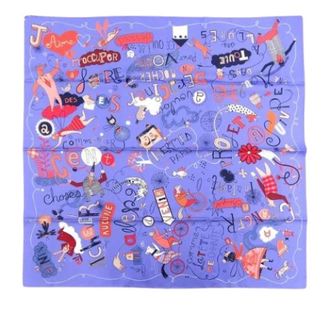 Herm&egrave;s Pre-owned Scarves, female, Purple, Size: ONE SIZE Pre-owned Les Confessions Silk Scarf