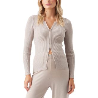 Ripe Romee Zip Through Knit in Stone at Nordstrom, Size X-Small Au