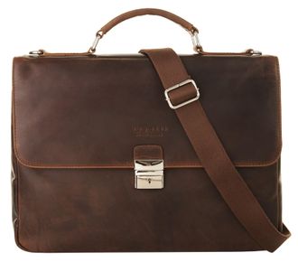 Bugatti Aktentasche BUGATTI ROMANO, Herren, Gr. B/H/T: 39cm x 30cm x 8cm onesize, braun, Leder, used, Taschen Aktentasche, echt Leder