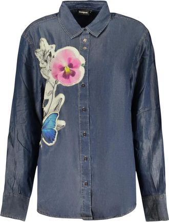 Desigual Losse spijkerblouse - Dames - Blouses & Shirts - Blauw - Maat: M Denim
