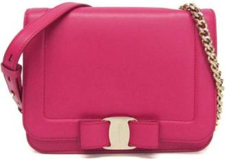 Ferragamo Pre-owned Leather Crossbody Tas - Dames - Vintage Schoudertas - Roze - ONE Size - Leer - Vintage