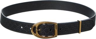 Gucci Stirrup Buckle Gg Leather Belt